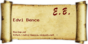Edvi Bence névjegykártya